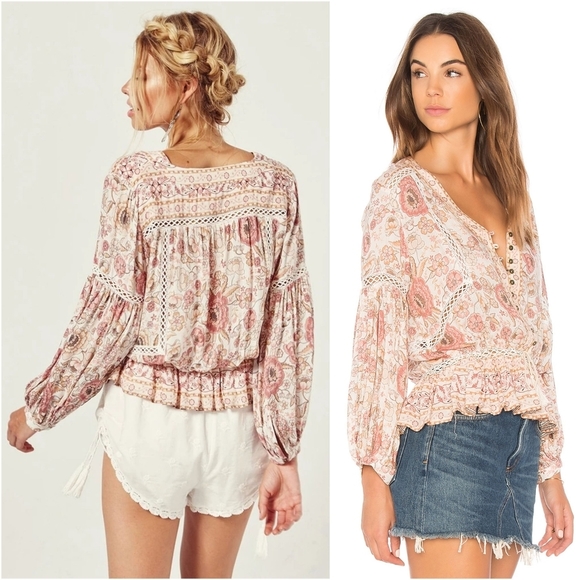 BNWT Spell designs zahara blouse rosewater pink S - Picture 3 of 8